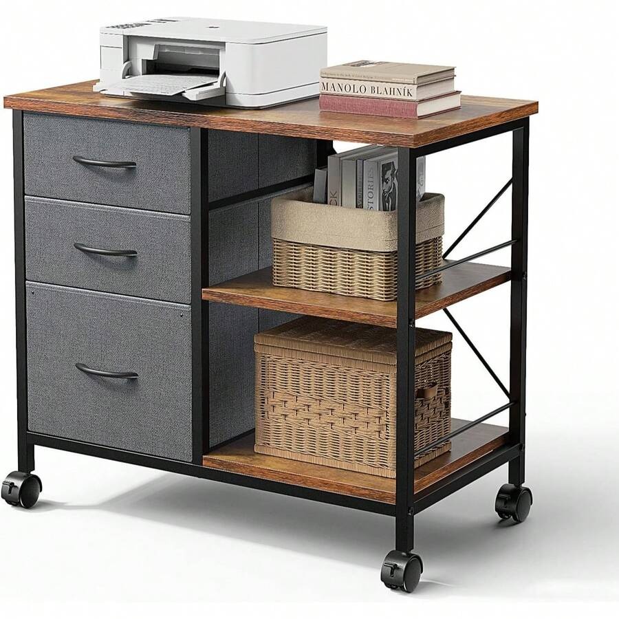 Printer Stand - Sweetcrispy 3-Tier Mobile File Cabinet, Printer