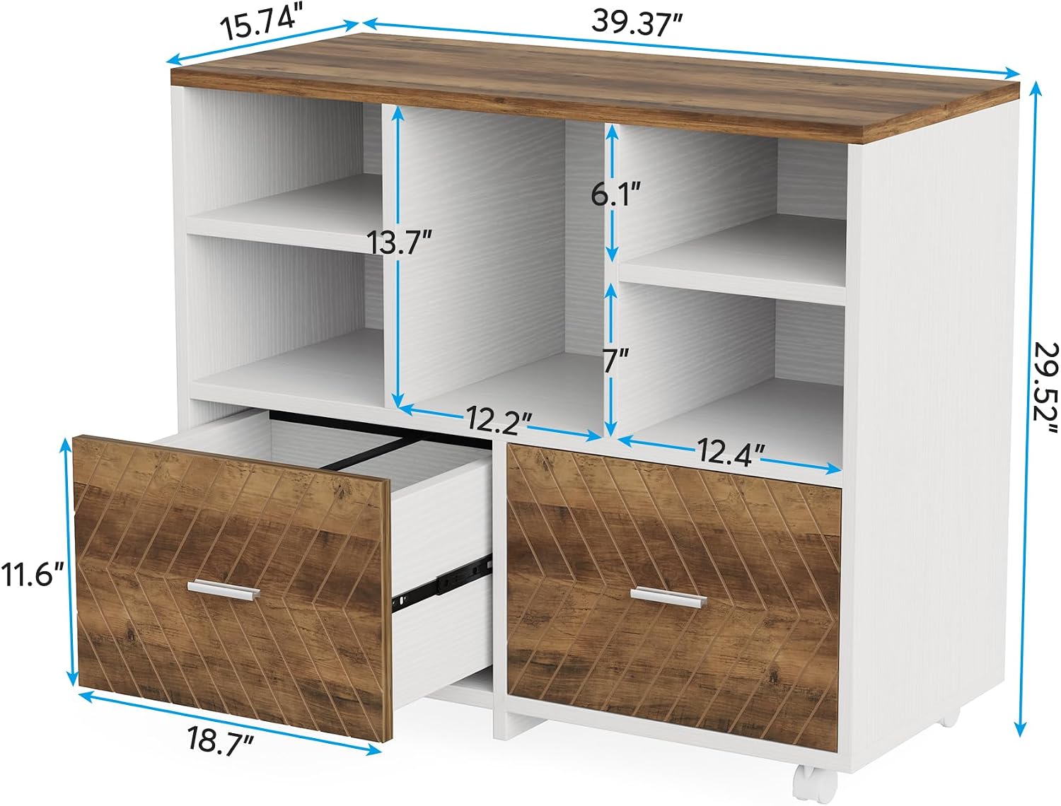 2-Drawer Wood File Cabinet, Mo - Printer Stand recension och pris