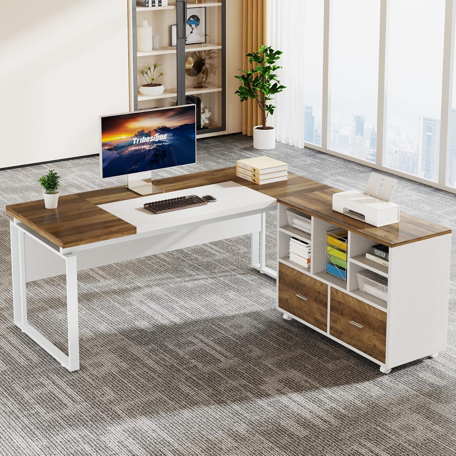 2-Drawer Wood File Cabinet, Mo - Printer Stand recension och pris