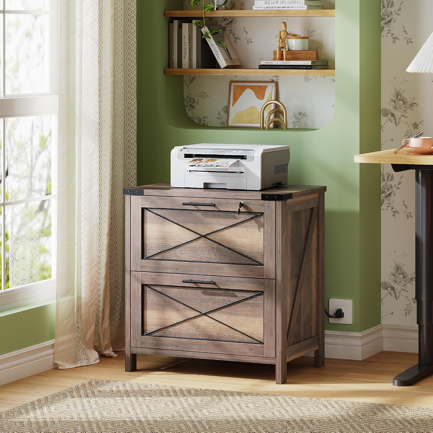Wood Lateral File Cabinet, 2 D - Printer Stand recension och pris