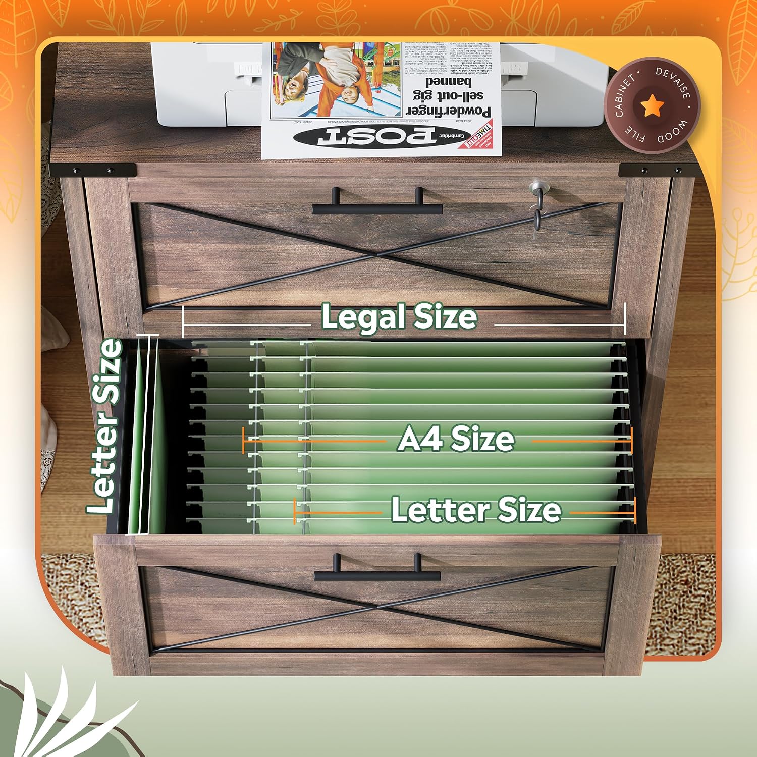 Wood Lateral File Cabinet, 2 D - Printer Stand recension och pris