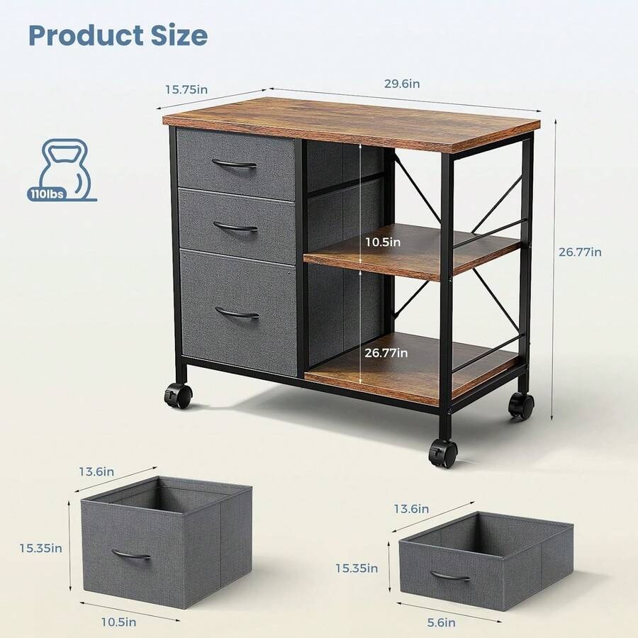 Sweetcrispy 3-Tier Mobile File - Printer Stand recension och pris