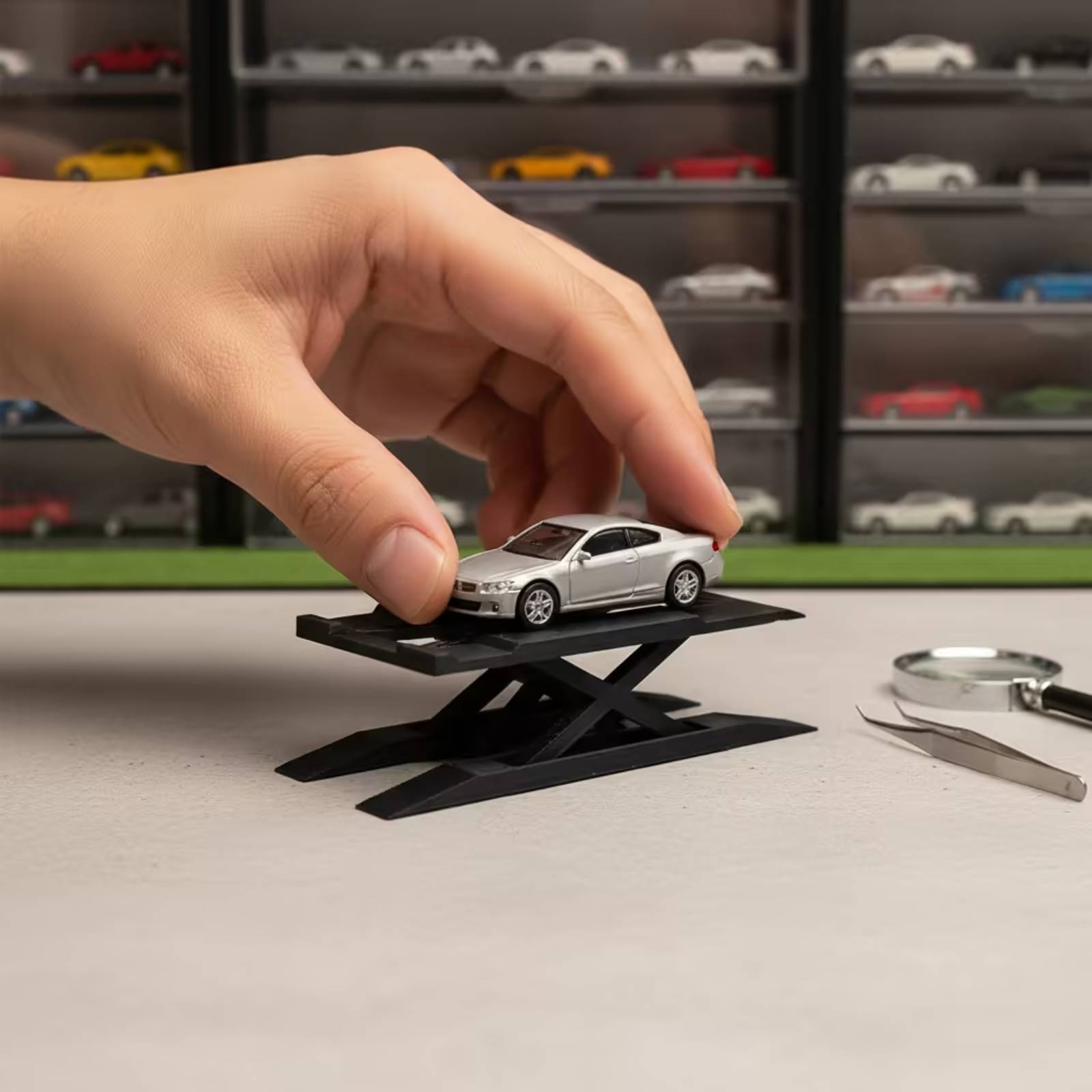 Model Car Display Rack Double- - Standing Desk recension och pris