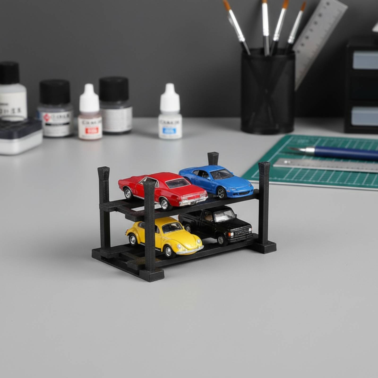 Model Car Display Rack Double- - Standing Desk recension och pris