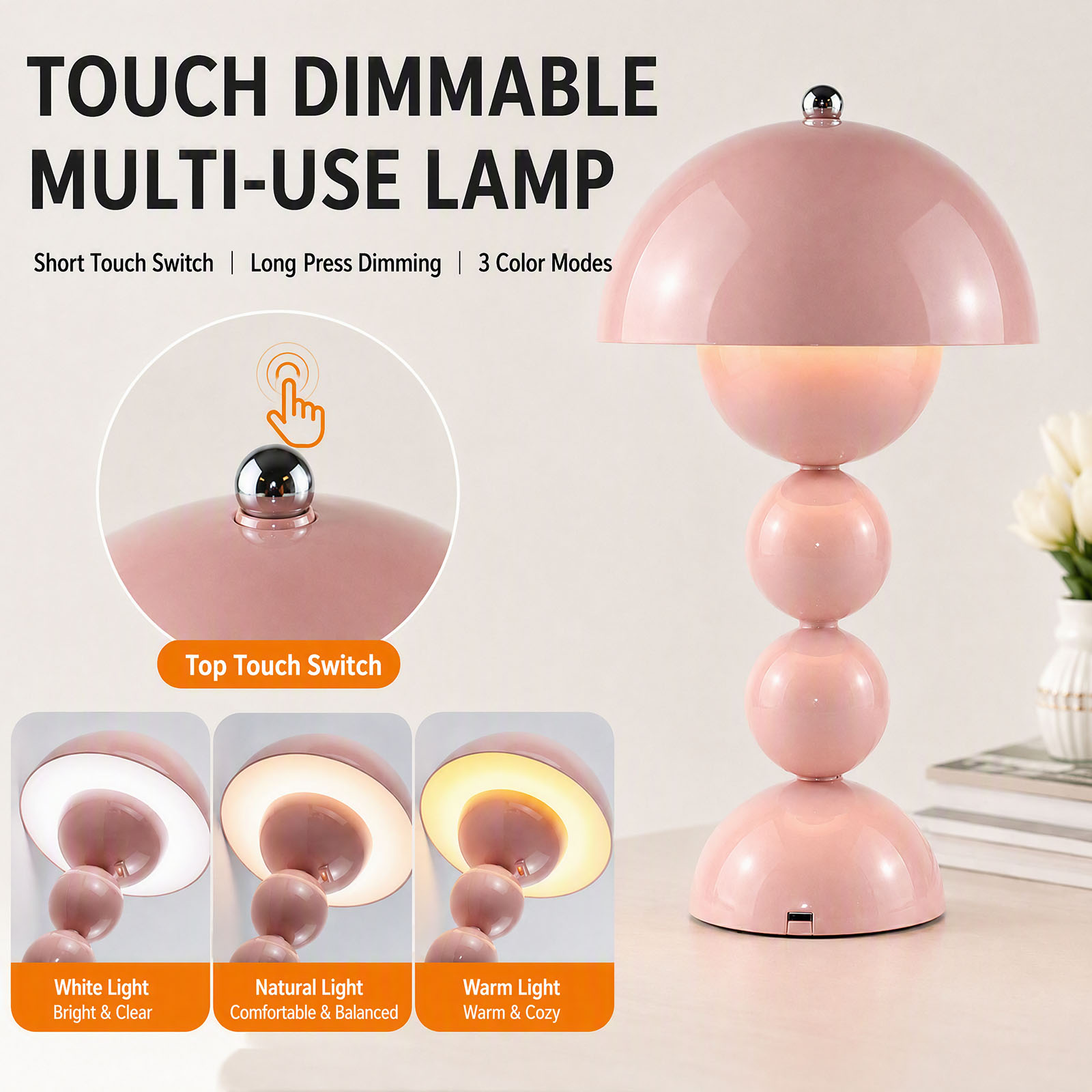 USB Mushroom Bud LED Table Lam - Desk Lamp recension och pris
