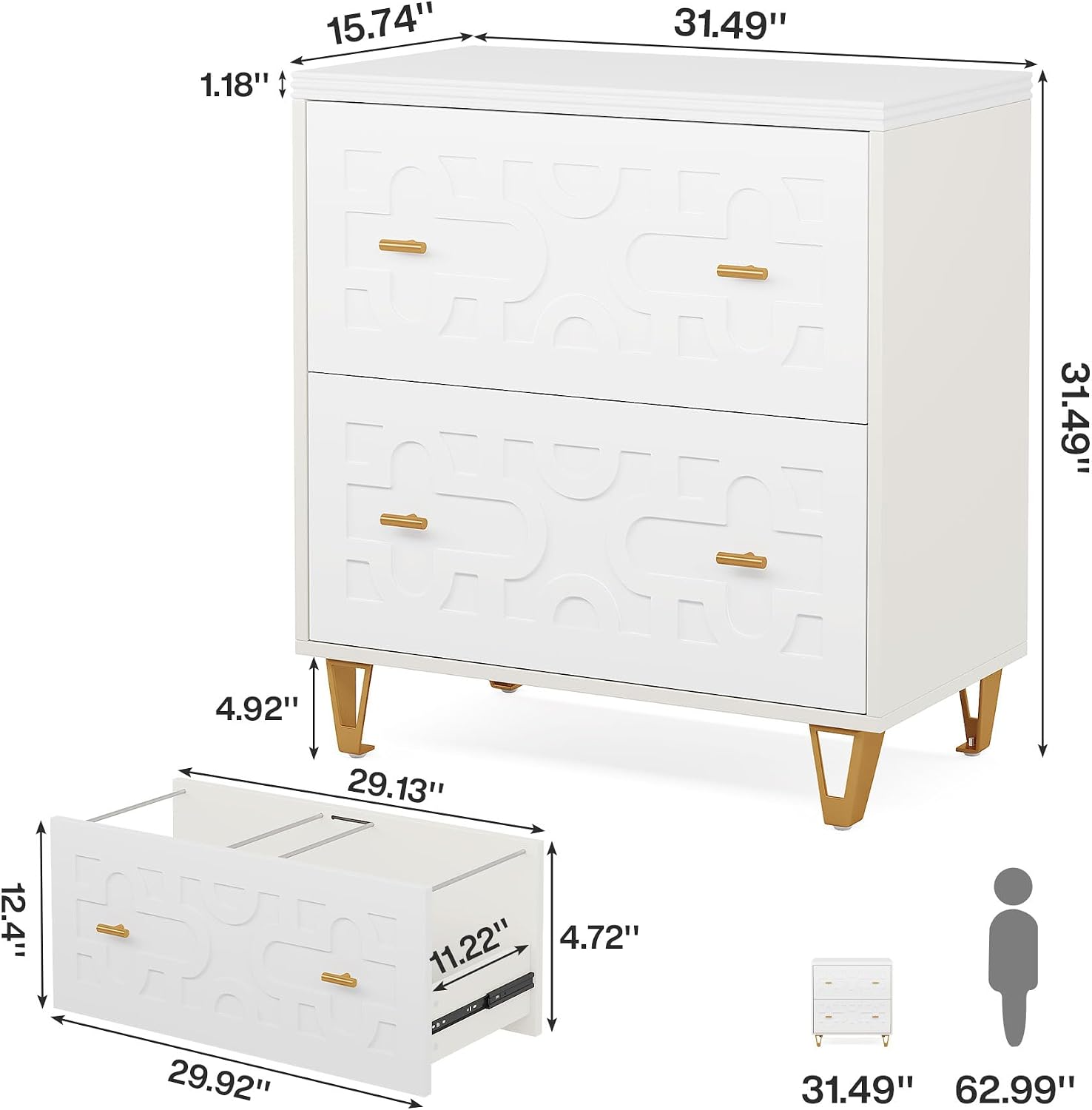 2-Drawer Lateral File Cabinet, - Printer Stand recension och pris
