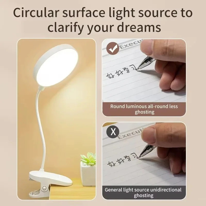 Portable USB Rechargeable Clip - Desk Lamp recension och pris