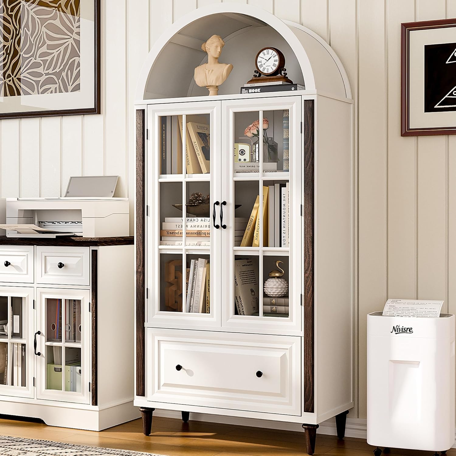 71” Handcrafted Arched Bookcas - File Cabinet recension och pris