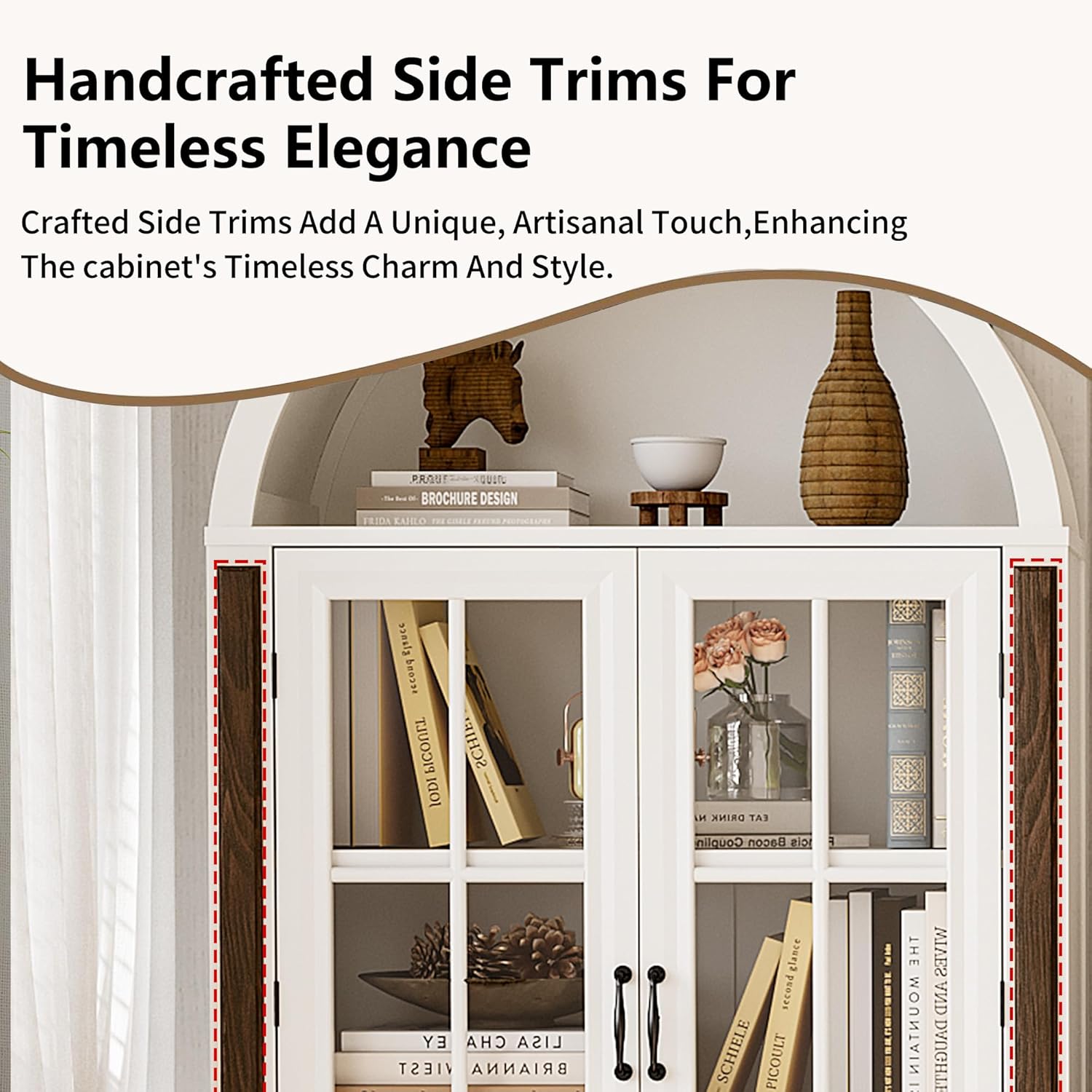 71” Handcrafted Arched Bookcas - File Cabinet recension och pris