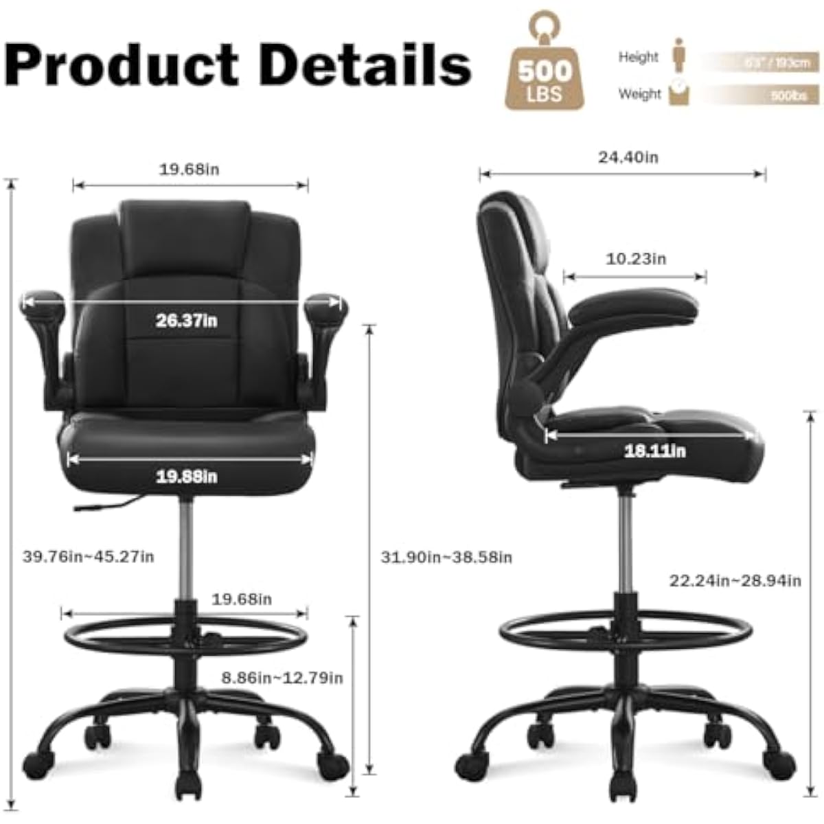 Ergonomic Tall Stool for Stand - Standing Desk recension och pris