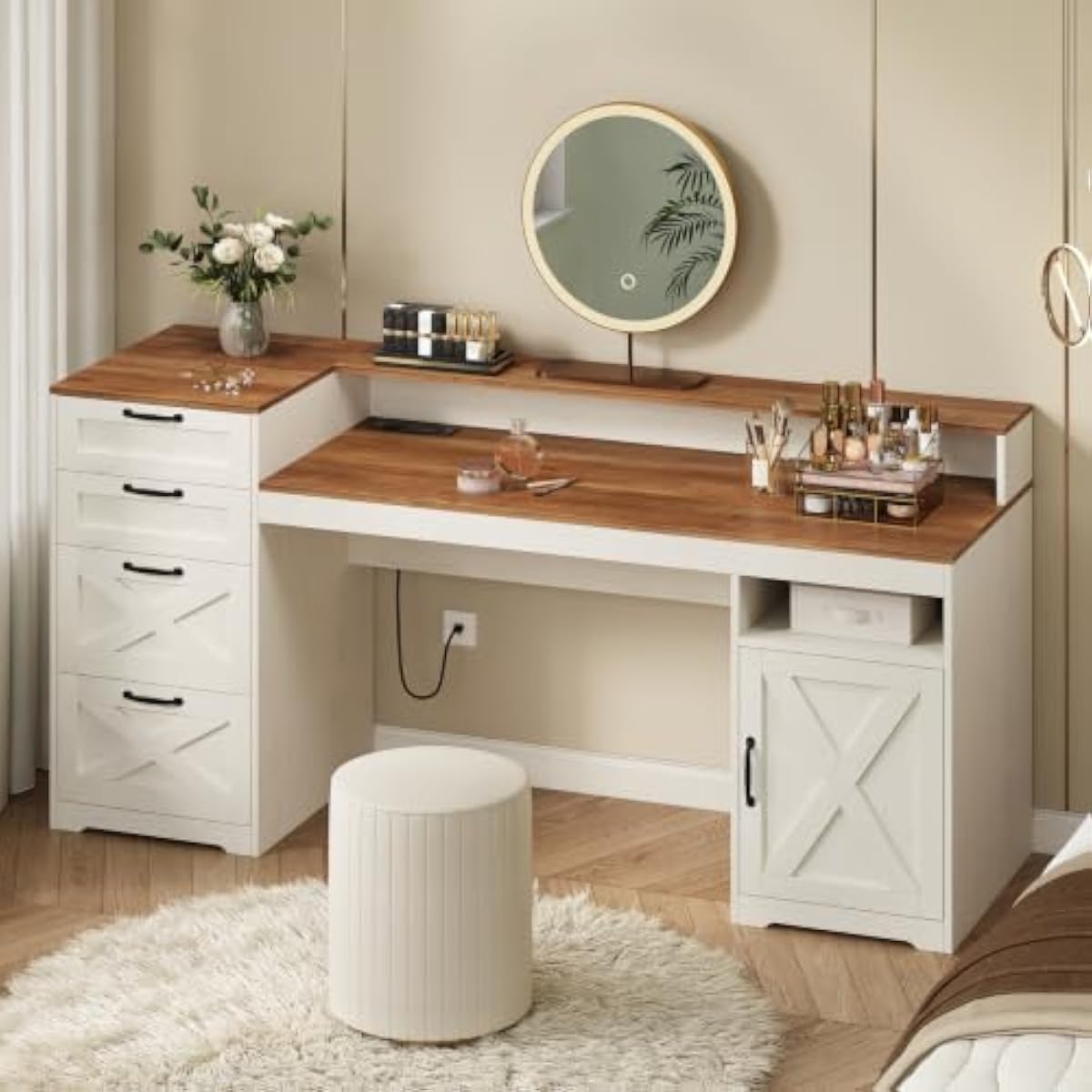 63 inch rustic white engineere - Printer Stand recension och pris