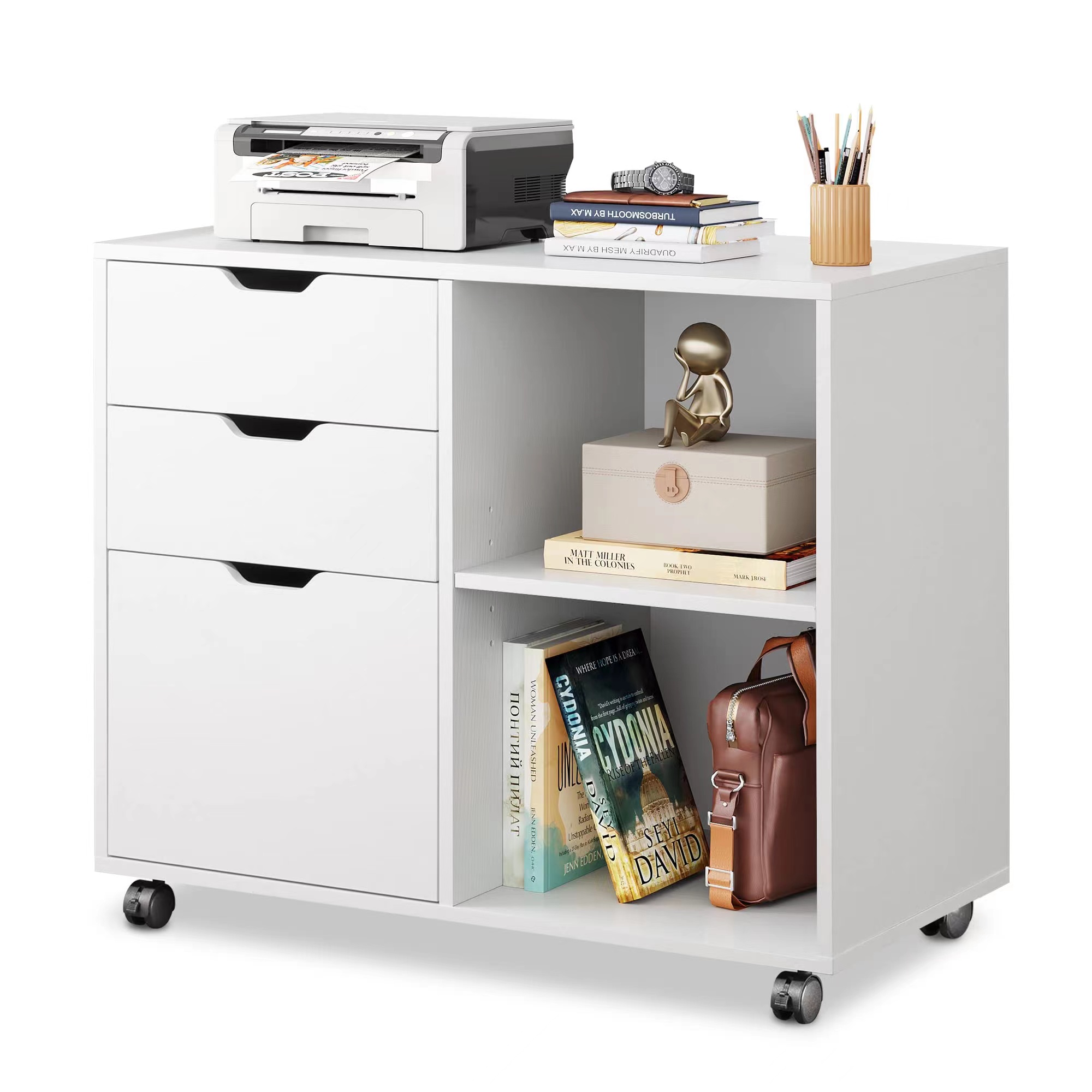 3-Drawer Wood File Cabinet, Mo - Printer Stand recension och pris