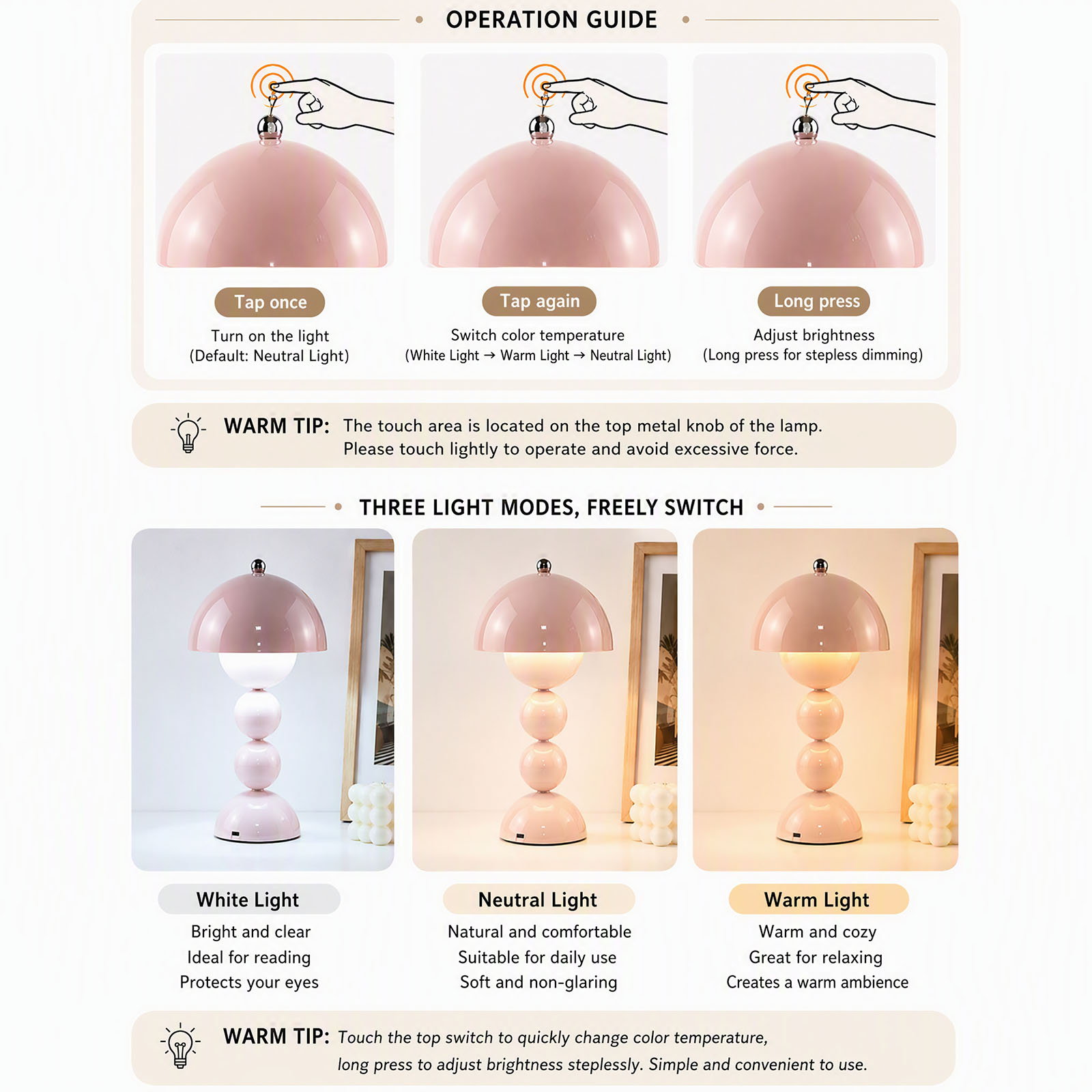 Vintage Mushroom Table Lamp US - Desk Lamp recension och pris